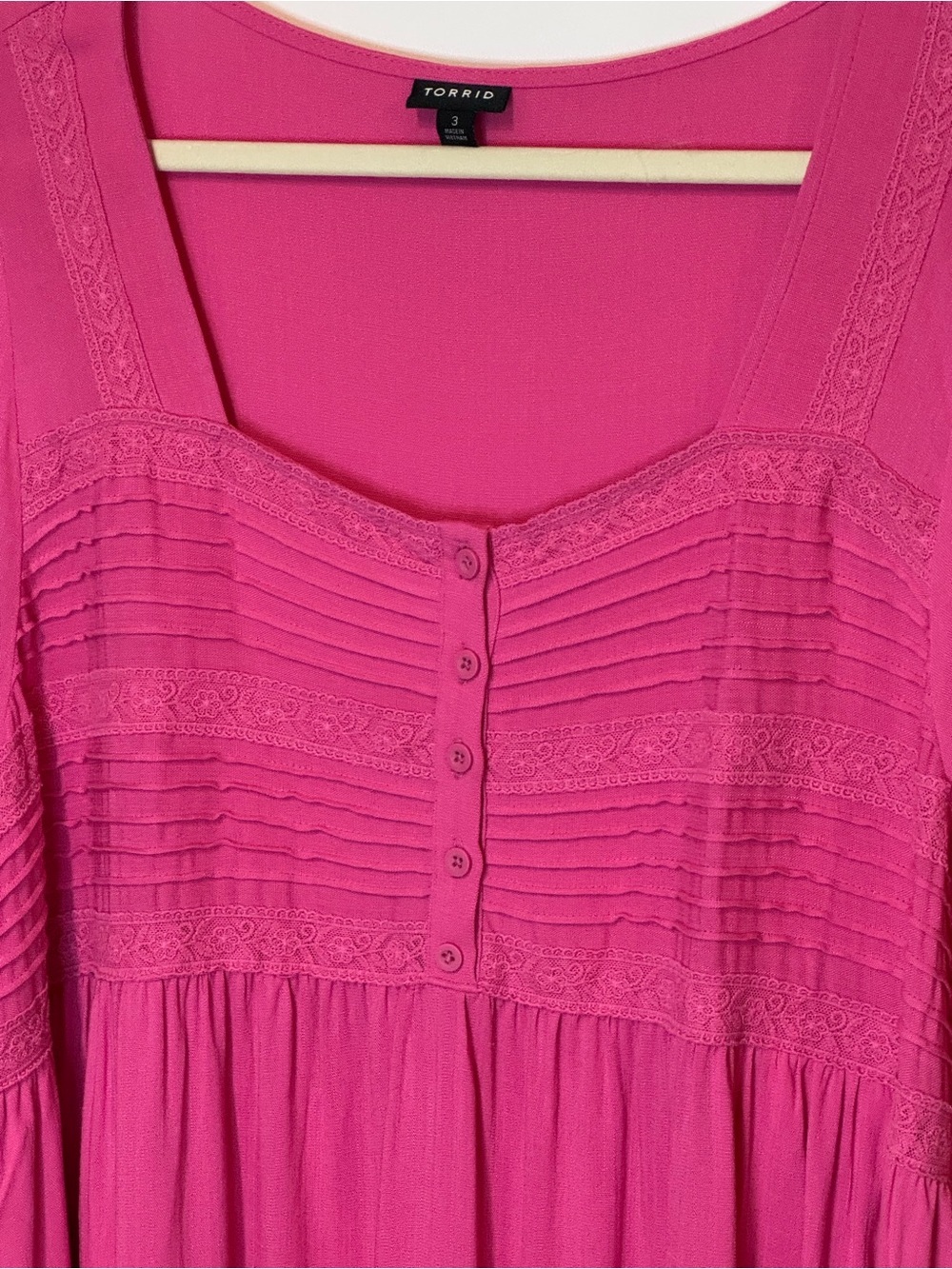 Torrid Mini Rayon Pink Slub Pintuck Neck Skater Dress Size 3X - Picture 5 of 11